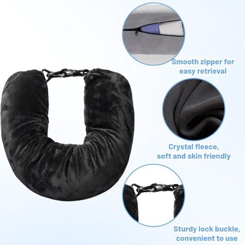 SrgPui Stuffable Neck Pillow for Travel, Fillable Neck Pillow for Airplane and Car with Adjustable Straps, Additional Luggage Travel Essentials — view 3