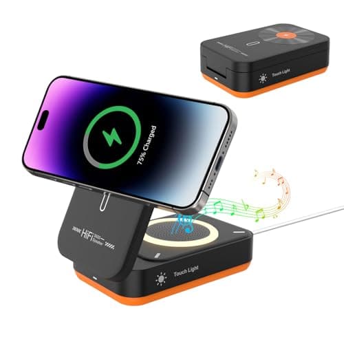 Wireless Charger,Phone Charging Station with Speaker,15W Fast Foldable Charger Stand For iPhone 17/16/15/14/13/12 Pro Max,Portable Bluetooth Phone Speaker,Gadgets For Men Women