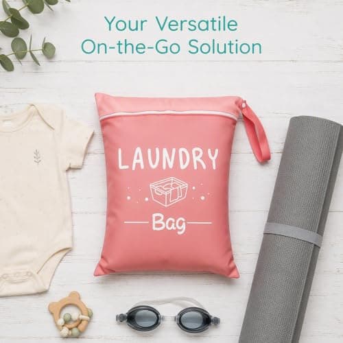 2Pcs Travel Laundry Bags, Waterproof Oxford Fabric Portable Dirty Clothes Storage Bags with Zipper and Handle, Foldable Laundry Bags for Travelling, Home, Swimming, Fitness, Camping, Dormitory — view 2