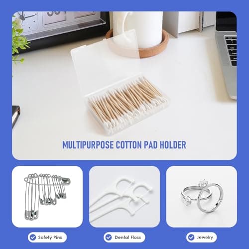 TAGMEIU 2Pcs Transparent Plastic Cotton Bud Holder Portable Small Mini Box — view 4