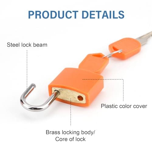 6 Pack Multicolor Luggage Locks Suitcase Locks with Keys, Small Padlocks Travel Padlocks for Luggage Bag School Gym Lockers Laptop Bag — view 3