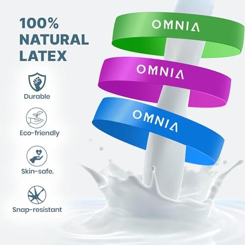 OMNIA Resistance Bands Set for Home Workouts – Durable Exercise Bands for Strength Training, Yoga, Pilates, Physio – 5 Resistance Levels – Unisex Fitness Bands (Grey) — view 6