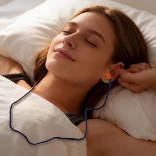 20 Pairs Corded Ear Plugs， Reusable Silicone Earplugs Sleep Noise Cancelling, for Noise Cancelling and Hearing Protection (Orange) — view 6