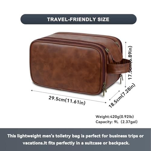 Travel Toiletry Bag for Men,Shaving Dopp Kit,Large Toiletries Organizer Bag — view 6