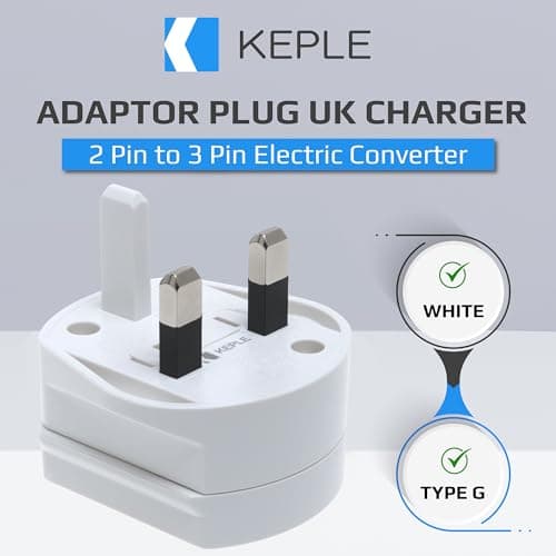 Toothbrush Adaptor Plug UK Charger Adapter Shaver Socket 2 Pin to 3 Pin Electric for Razor Plugs Bathroom Two to Three Prong Charging Tooth Brush Plugs Adapters Electrical Shaving (White) — view 2