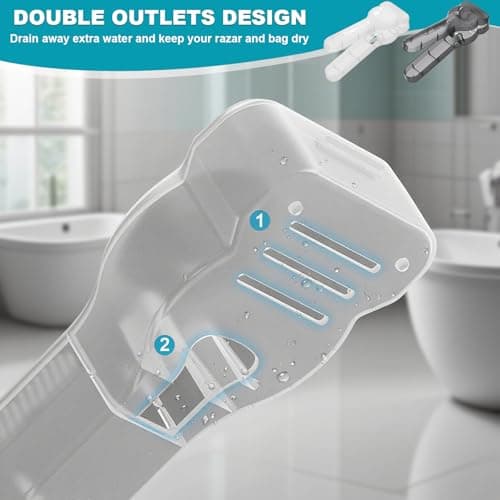 2 Pcs Transparent Razor Storage Box, Plastic Safety Razors Travel Case Portable Razor Holder Container Travel Case for Men's Electric Shaver Accessories(Black&White) — view 5
