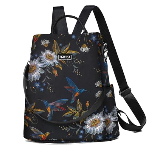 Fmeida Anti Theft Backpack for Women Small Travel Rucksack Water Resistant