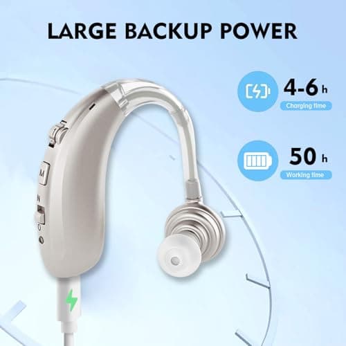 Discoball Rechargeable Sound Enhance Device, Digital Noise Cancelling Headphone, Adjustable Voice Enhance Earphones for Seniors & Adults (Silver,without Bluetooth Function) — view 2