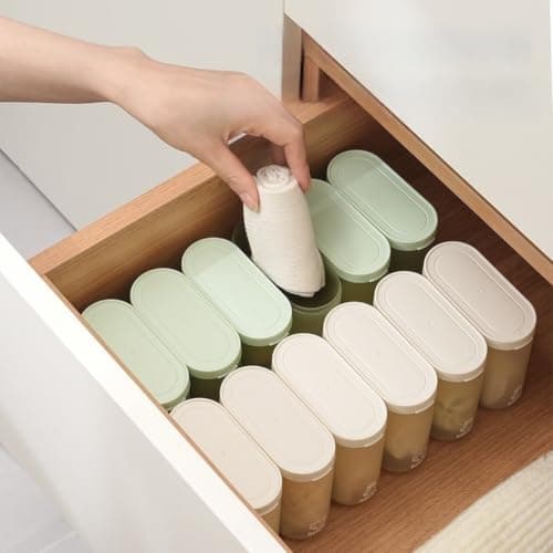 PP Storage Box With Lid 10x9cm Multi-Compartment Socks Organizer — view 3