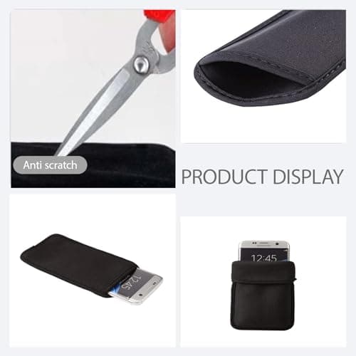 Universal Neoprene Phone Pouch,Shockproof & Scratch-Resistant Mobile Phone Sleeve for iPhone 17/16/15/14,Samsung Galaxy S26/S25/S24/S23 Ultra & Most Smartphones up to 6.7" black — view 6