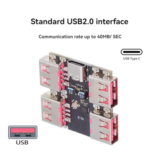Yominerr USB 2.0 to 4 Channels Ways Hub USB2.0 Splitter USB2.0 4-Port Controller Expansion Module — view 6