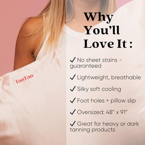 Self Tan Sleep Sac – Dark Tan Edition (Pink) – Protect Sheets from Dark Tanner - No Transfer Guarantee – 100% Silky Cool, Thicker Bottom, Lightweight Top, Foot Openings – Large Roomy Comfy — view 5