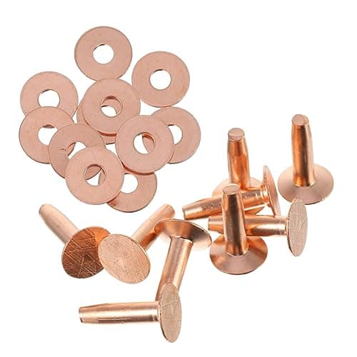 Tofficu 10 Sets Leather Rivets Kit Alloy Metal Leather Rivets for Luggage and Bag Repair Rustproof High Strength with Easy Installation Bag Fasteners