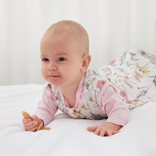 Duomiaomiao Baby Sleeping Bag 2 Pack 0.5 Tog Sleep Sack, Baby Summer Sleeping Bag 100% Cotton Baby Wearable Blanket Unisex Toddler Newborn Sleep Bag 0-6 Months, Flower&Pink — view 6