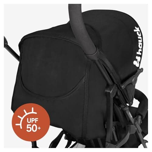 Hauck Fold N Care, Black - Lightweight Umbrella Pushchair with Raincover from 6 Months to 22 kg, Lie Flat, Compact Fold, Sun Canopy UPF 50+, EVA Wheels, Large Basket, Travel Stroller — view 6