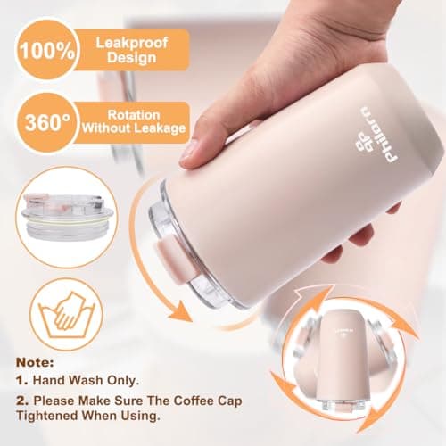 Philorn Pink Coffee Tumbler - 12 OZ Insulated Coffee Mug — view 4