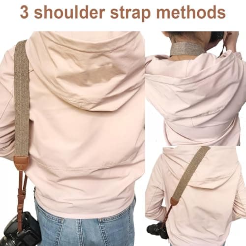 XILIYAI Camera Neck Strap, Cotton Woven Camera Strap Adjustable Camera Strap for Camcorder,and Nikon,Canon,Sony,Minolta,Panasonic,SLR,DSLR Digital Binoculars Video(Khaki) — view 4
