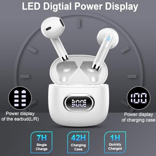 Wireless Earbuds, NEW Mini Bluetooth 5.4 Headphones In Ear with Deep Bass — view 5