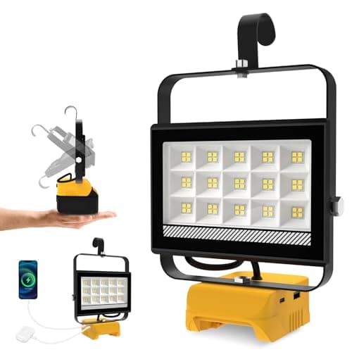 ILIKEPOW Cordless Work Light Compatible with dewalt Battery for Workshop