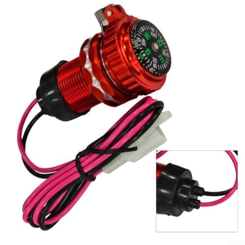 Alloy USB Motorcycle Charger Orange Compass Lid — view 2