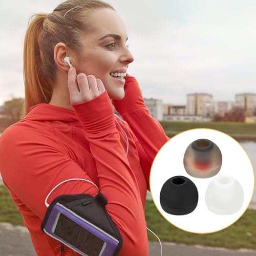 36Pcs Replacement Earbud Tips,Silicone Earbud Covers,Earbuds Rubber Tips Suitable for Earphone Inner Holes 4.5mm to 6mm,3 Colors,3 Sizes — view 4