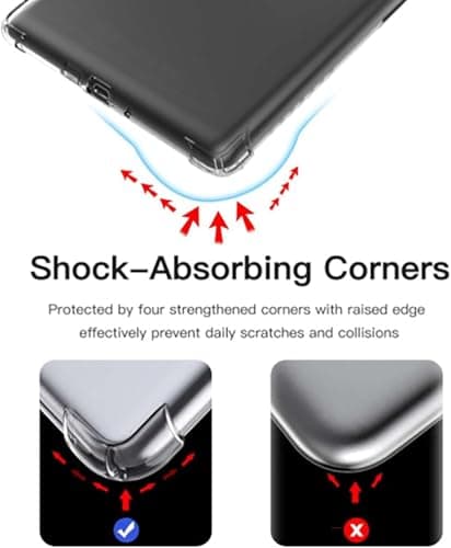 Clear Soft Flexible Compatible With 7 Inch Kindle Paperwhite 12th Gen 2024 Case and Kindle Colorsoft,Ultra Slim TPU Back Cover,Reinforced Edge Corners Scratch-Proof Lightweight (High transparency) — view 3