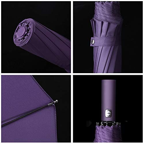 YumSur Compact Travel Umbrella - Windproof, Reinforced Canopy, Tested in 60mph Winds, 10 Ribs Reinforced Windproof Umbrella, One Touch Auto Open/Close Multiple Colors for Men & Women — view 6