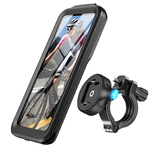 SPORTLINK Bike Phone Holder -【2 in 1 Combo】Aluminium Motorbike Phone Mount with Waterproof Case【360° Rotatable/1s Quick Release】Heavy-Duty Motorcycle Handlebar for iPhone Samsung, More 6-6.8" Phones