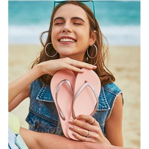 JaYouhe Womens Quick-Dry Flip Flops with Non-Slip Sole & Comfort Cushioning | Water-Resistant Beach Pool Shoes for Women, Lightweight Summer Sandals for Outdoor Swimming, Hiking, Travel — view 3