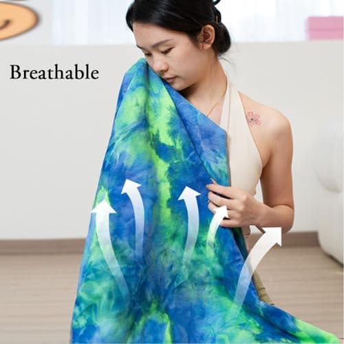 Oaygat Yoga Mat Towel Non Slip Hot Yoga Towel with Grip Dots 24" x72" Yoga Blanket Super Soft Sweat Absorbent Microfiber Cloth Yoga Mat Towel with Mesh Carry Bag for Pilates Bikram Gym Workout — view 5