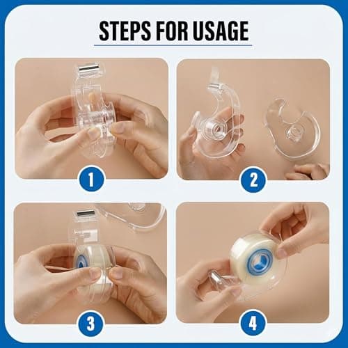 Heavy Duty Tape Dispenser – Jumbo 50 Meter Plastic Tape | Weighted Desktop Office Tape Dispenser – Clear Tape for Packing, Parcel & Gift-Wrapping Masking Tape Dispenser | One-Handed Easy Cut Design — view 5