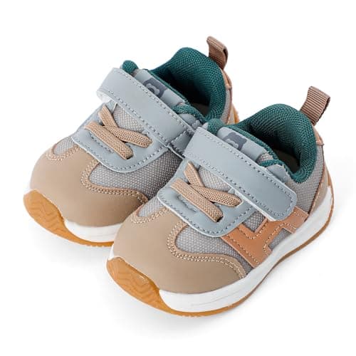 1-3 Years Baby Trainers Boys Girls First Walking Shoes Toddler Shoes Breathable Flexible Grey-B 5.5 UK Child — view 4