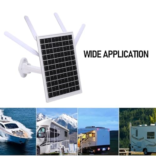 GOWENIC 12W Solar Powered 4G LTE Modem Router, 300Mbps Outdoor Solar WiFi 6 Extender with SIM Card Slot, IP66 Water Proof, 150M WiFi Range, 18000mAh Battery (Black Antennae) — view 4