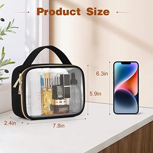 Clear Toiletry Bag - 2 Pack TSA Approved Clear Makeup Bags for Travel — view 3