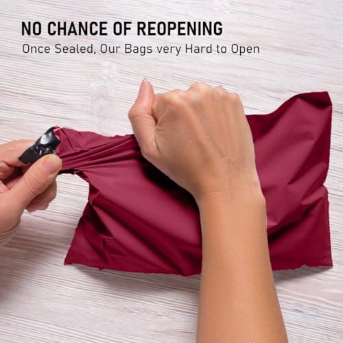 BANGYPOST Mixed Size Dark Red Poly Mailers – Heavy Duty Waterproof Self-Seal Shipping Bags for Clothing, Parcels & E-Commerce Packaging, Tear-Resistant & Tamper-Proof, 100 Pack — view 4