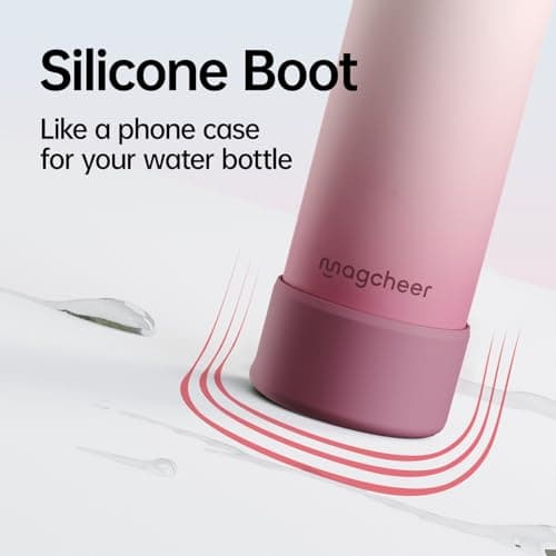 Magcheer 750ml Insulated Bottle with Magnetic Phone Holder（Dusty Rose） — view 5