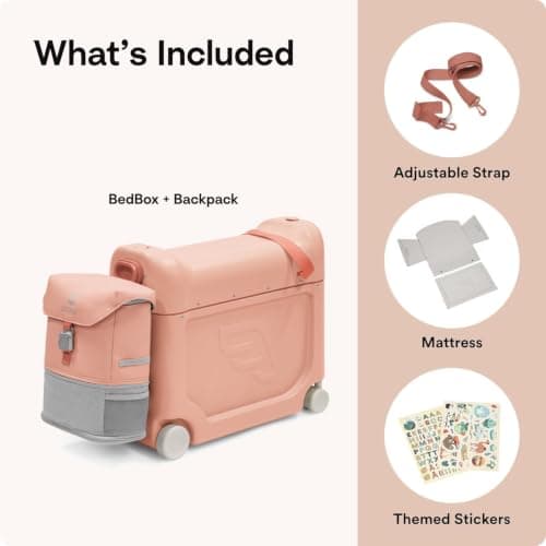 Stokke Jetkids BedBox + Backpack Bundle - Sleep-On, Carry-On Kids Suitcase & Expandable Backpack - Travel Set for Ages 2-7, Hazy Lilac — view 2