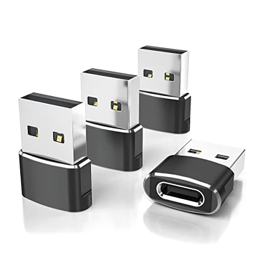 Elebase USB to USB C Adapter for iPhone 17 4Pack,USBC Car Charger Adapter