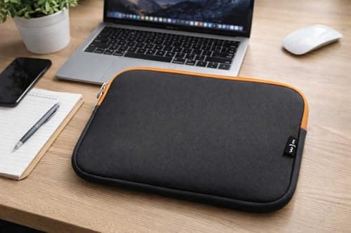 Emartbuy Midnight Black/Orange Neoprene Laptop Sleeve 13-15 Inch — view 5