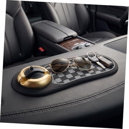 LIGHTAOTAO Multi-function Non Slip Car Pad with Rotating Adjustable Phone Holder Dashboard Anti-slip Mat and Parking Sign Plate Portable Car Organizer for Road Trips and Vehicle Accessories — view 5