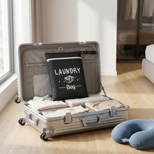 2 Pcs Travel Laundry Bags for Dirty Clothes, Waterproof Wet Bag with Zipper & Handle, Washable Small Laundry Bag for Travelling, Swimming, Gym, Camping and Family Vacation — view 4