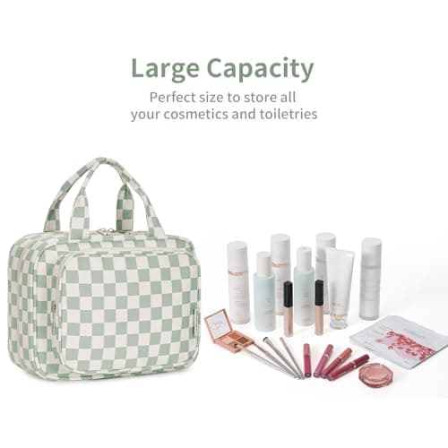Narwey Checkered Hanging Travel Toiletry Bag for Women Toiletries Wash Bag — view 6