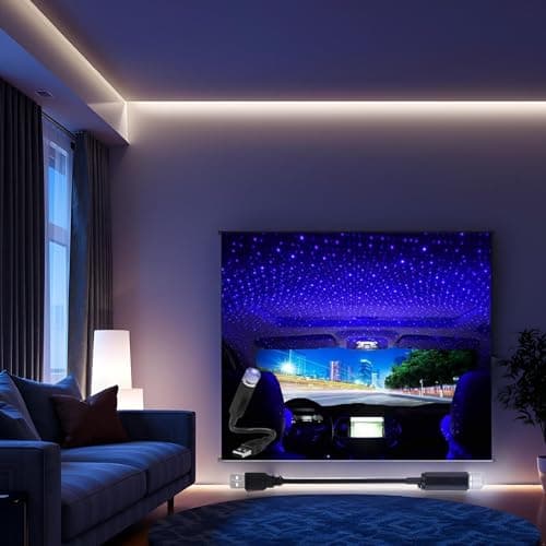 1Pc USB Star Projector, Adjustable Romantic Starry Sky Projector, Portable Atmosphere Decorative Auto Roof Light for Various Occasions, Tools and Home Improvement, Blue Wall Light — view 3