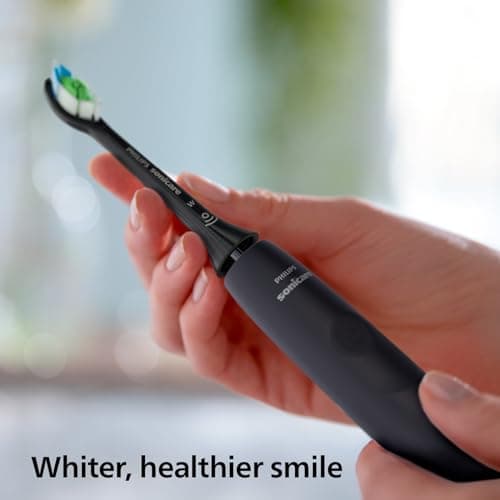 Philips Sonicare 4100 Electric Toothbrush for Adults with 1 x Philips W2 Optimal White Sonic Brush Head in Black, Slim Travel Case and USB Charger — view 2