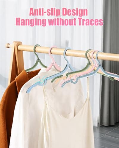 8 Pack Foldable Travel Hangers, Portable Space-Saving Clothes Hangers — view 6