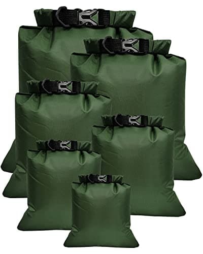 Victoper Waterproof Dry Bag Set 6 Pcs, Lightweight Large Capacity Ripstop Dry Bags Waterproof in 8L 5L 3.5L 3L 2.5L 1.5L Organizer Storage Bags for Outdoor Hiking Camping Fishing Cycling Use (Green)