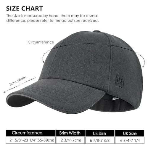 GADIEMKENSD Winter Reflective Fleece Hat with Adjustable String for Unisex Warm Winter Baseball Cap Soft Cold Hats Beanie for Hiking Running Travel Horse Workout Dark Grey — view 5