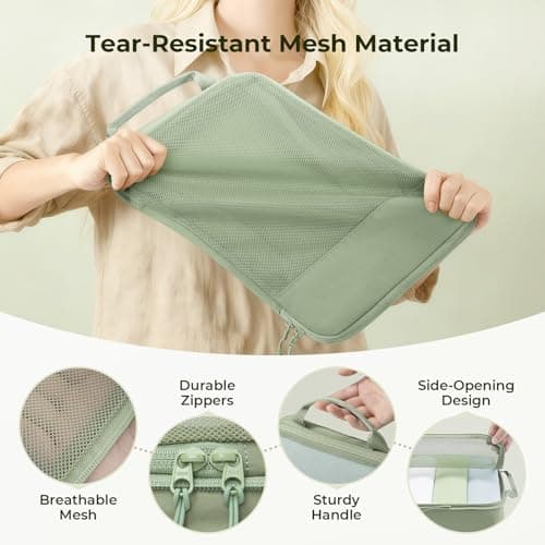 Compression Packing Cubes for Suitcases, Ultralight 8 Set Packing Cubes for Backpack Waterproof Luggage Packing Organizers Expandable for Travel Accessories and Essentials-Matcha Green — view 6