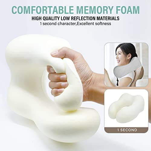 Yomisee Travel Pillow Neck Pillow for Travel Airplane Memory Foam Flight Pillow for Cars, Trains, Home, Offices — view 2