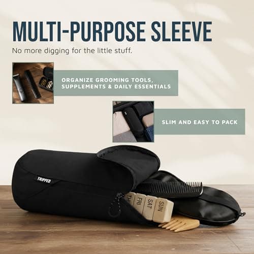 Toiletry Bag Kit Set: Hanging Travel Toiletry Bag + 311 TSA Cosmetic Liquid Bag + Ultralight Accessory Organizer Pouch, Black Ripstop, 3 Piece Toiletry Set — view 5